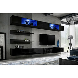 Paris Prix Meuble TV Mural Design Fly VIII 320cm Noir