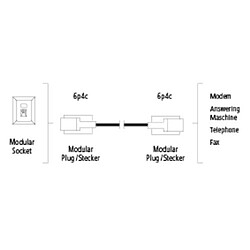 Hama 44934 Connectique Cordon RJ11 mâle RJ11 mâle 3m
