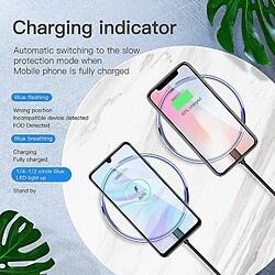 Avis Chrono Chargeur sans fil pour iPhone 11 Pro SE 2020 8 X XR XS Max, chargeur rapide sans fil 10W pour Samsung S10 S9 S8,(blanc)