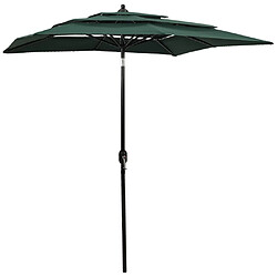 Maison Chic Parasol Jardin | Parasol à 3 niveaux avec mat en aluminium Vert 2x2 m - GKD48743