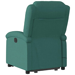 Acheter Maison Chic Fauteuil Relax pour salon, Fauteuil inclinable de massage électrique Vert foncé Tissu -GKD24166