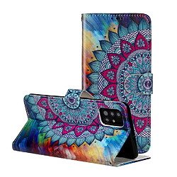 Etui en PU impression de motif magnétique fleur pour votre Samsung Galaxy A51