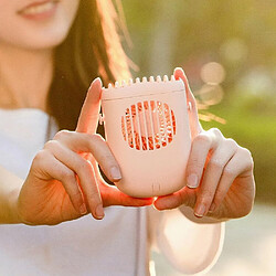 (Rose) Mini Ventilateur Suspendu au Cou Trois Vitesses Vitesse du Vent Refroidisseur d'Air USB Capacité de la Batterie 1200mAh Portable pour les Voyages Sportifs en Plein Air pas cher