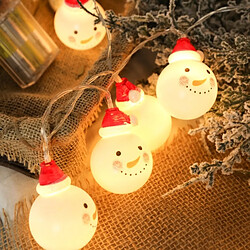 Acheter Wewoo Guirlande LED 1,5 m bonhomme de neige vacances lumineuse, 10 2 x piles AA Batterie alimenté chaud décoratif fée lampe décorative pour Noël, fête, chambre (blanc chaud)