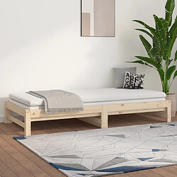 Avis vidaXL Lit coulissant sans matelas 2x(90x190) cm Bois de pin massif