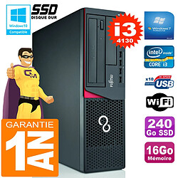 PC Fujitsu Esprimo E720 E85+ SFF Core I3-4130 RAM 16Go Disque 240 Go SSD Wifi W7 - Occasion