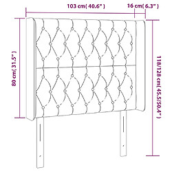 Acheter vidaXL Tête de lit à LED Rose 103x16x118/128 cm Velours