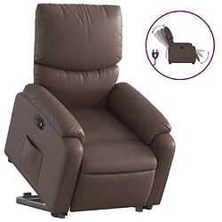 vidaXL Fauteuil inclinable électrique marron similicuir