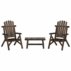 Maison Chic Ensemble de Salon de jardin 3 pcs - Table et chaises d'extérieur - Mobilier/Meubles de jardin Moderne bois massif d'épicéa -MN86446