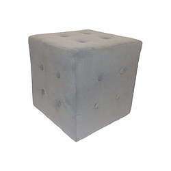 Jardindeco Pouf capitoné Chester Gris.