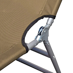 Acheter Helloshop26 Transat chaise longue bain de soleil lit de jardin terrasse meuble d'extérieur pliable avec dossier réglable taupe 02_0012861