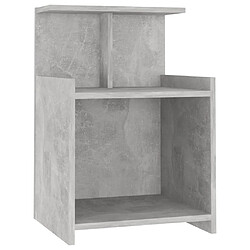 vidaXL Table de chevet Gris béton 40x35x60 cm Aggloméré