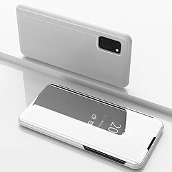 Coque en TPU + PU voir la surface du miroir de la fenêtre avec support argent pour votre Samsung Galaxy A41