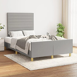 Maison Chic Lit adulte - Cadre Structure de lit avec tête de lit Contemporain Gris clair 120x200 cm Tissu -MN46387