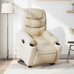 vidaXL Fauteuil inclinable Crème Tissu