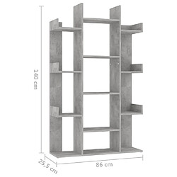 vidaXL Bibliothèque Gris béton 86x25,5x140 cm Bois d’ingénierie pas cher