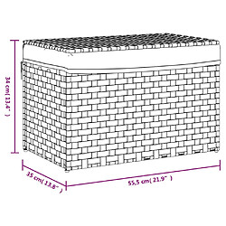 vidaXL Panier à linge avec couvercle 55,5x35x34 cm résine tressée pas cher