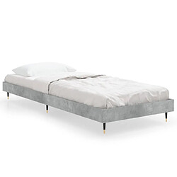 vidaXL Cadre de lit sans matelas gris béton 75x190 cm