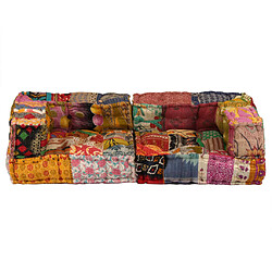 Acheter vidaXL Pouf modulaire à 2 places Patchwork Tissu