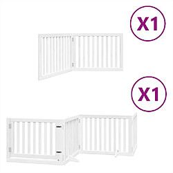 vidaXL Barrière pour chien porte pliable 6panneaux blanc bois peuplier