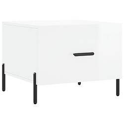 Maison Chic Lot de 2 Tables basses,Table Console pour salon blanc brillant 50x50x40cm bois d'ingénierie -MN50283 pas cher