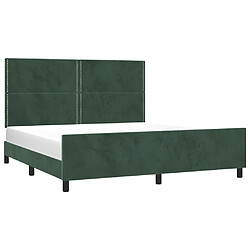 Avis Maison Chic Cadre/structure de lit avec tête de lit pour adulte - Lit Moderne Chambre Vert foncé 180x200 cm Velours -MN44317