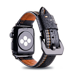 Acheter Wewoo Bracelet noir pour Apple Watch Series 3 et 2 & 1 42mm Tiga ligne motif PU bande de montre-bracelet en cuir