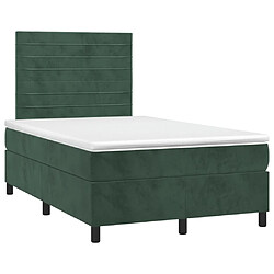 Avis Maison Chic Lit Adulte - Lit simple Lit à sommier tapissier et matelas moelleux - Meuble de Chambre - Vert foncé 120x200cm Velours -MN96628