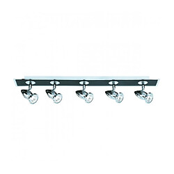 Searchlight Plafonnier 80cm Comet chrome et noir mat, 5 spots