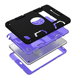 Wewoo Coque antichoc en silicone de couleur contrastée + PC pour iPad mini 5 / mini 4 avec support noir + violet pas cher