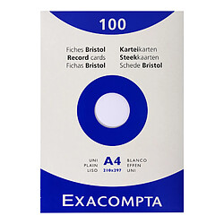 EXACOMPTA Fiches bristol, A4, uni, blanc ()