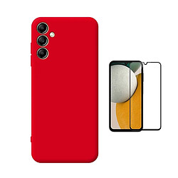 Kit De Film En Verre Trempé À Coque Complète 5D + Coque En Silicone Liquide Phonecare Pour Samsung Galaxy A16 - Rouge