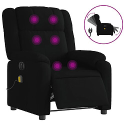 vidaXL Fauteuil de massage inclinable électrique Noir Tissu