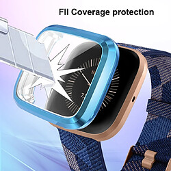 Wewoo Boîtier de montre Housse en TPU à couverture totale pour Fitbit Versa 2 bleue