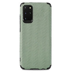 Coque en TPU + PU texture fibreuse anti-empreintes digitales vert pour votre Samsung Galaxy S20 Plus 5G/4G