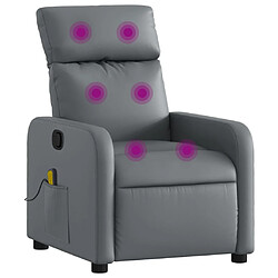 Maison Chic Fauteuil Relax pour salon, Fauteuil de massage inclinable Gris Similicuir -GKD87668