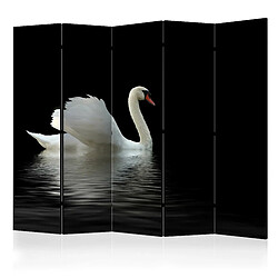 Artgeist Paravent - swan (black and white) II [Room Dividers] [225x172]