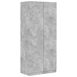 vidaXL Garde-robe Gris béton 90x52x200 cm Bois d’ingénierie