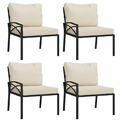 Acheter Maison Chic Salon de jardin 11pcs + coussins - Mobilier/Meubles de jardin - Table et chaises d'extérieur sable acier -MN37658