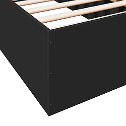 Vidaxl Cadre de lit noir 75x190 cm bois d'ingénierie pas cher