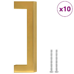 vidaXL Poignées d'armoire 10 pcs doré 96 mm acier inoxydable