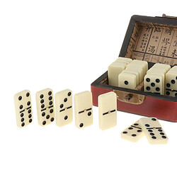 Acheter Professionnel Double Six 28 pièces Dominos Ensemble avec Boîte de Rangement En Bois Traditionnel Classique de Loisirs Parties Famille Jeu de Société