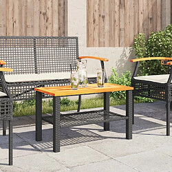 Avis Maison Chic Table de jardin | Table d'extérieur noir 70x38x42 cm résine tressée et bois acacia -GKD51771