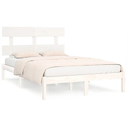 Maison Chic Lit Super King - Cadre de lit,Structure du lit Contemporain pour chambre Blanc Bois massif 180x200 cm -MN83937