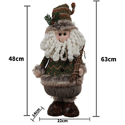 Mobili Rebecca Père Noël Gnome Grand Vert Marron Décoratif 48x22x14