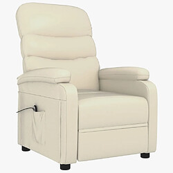 vidaXL Fauteuil inclinable électrique Crème Similicuir