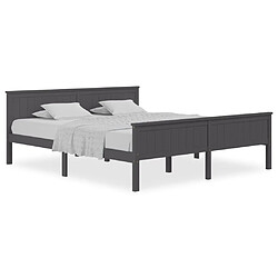 Maison Chic Lit adulte - Lit simple Cadre de lit,Structure du lit Contemporain Gris Bois de pin massif 200x200 cm -MN45944