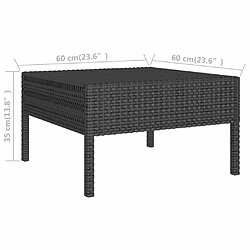 Acheter Maison Chic Salon de jardin 5 pcs + coussins - Mobilier/Meubles de jardin - Table et chaises d'extérieur Résine tressée Noir -MN15441