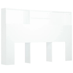 vidaXL Armoire de tête de lit Blanc 160x19x103,5 cm