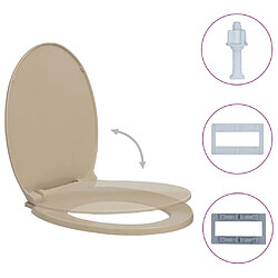 vidaXL Siège de toilette à fermeture en douceur Beige Ovale